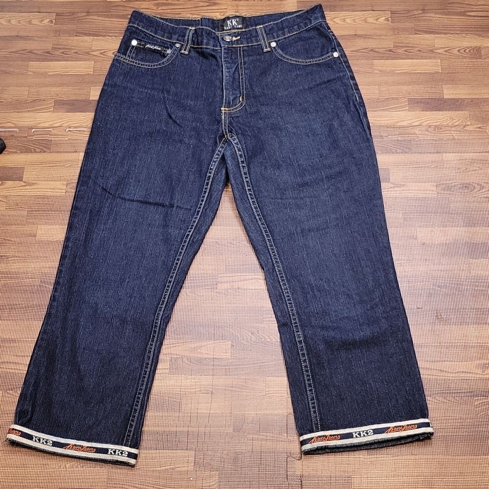 Vintage KK2 Karl & Kani Cropped Jeans Size 6 Made in the USA 🇺🇸